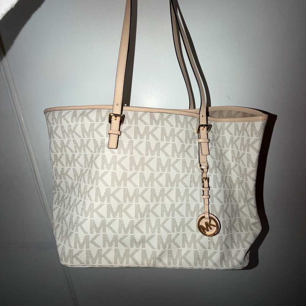Michael Kors Cream Monogram Tote
